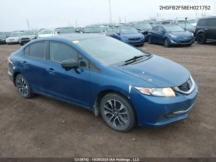 2014 Honda Civic Sedan VIN: 2HGFB2F58EH021752 Lot: 12139742