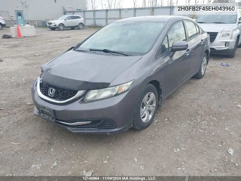 2014 Honda Civic Sedan VIN: 2HGFB2F45EH043960 Lot: 12145964