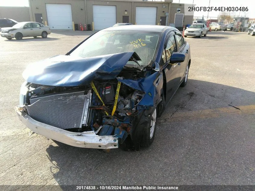 2HGFB2F44EH030486 2014 Honda Civic Lx