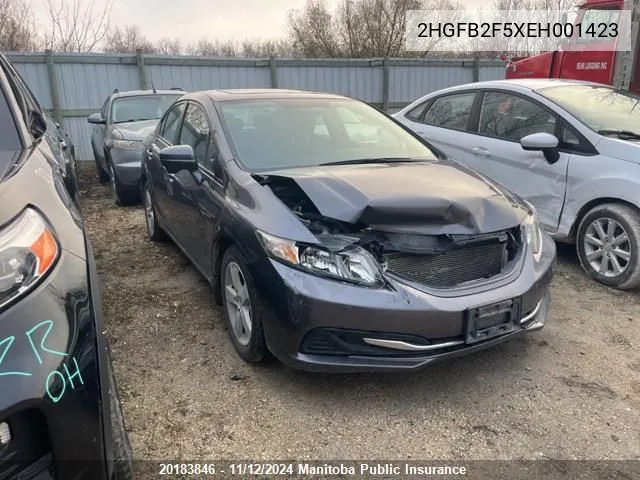 2014 Honda Civic Ex VIN: 2HGFB2F5XEH001423 Lot: 20183846