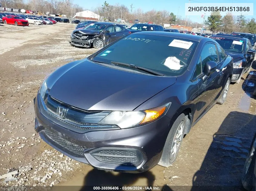 2014 Honda Civic Lx VIN: 2HGFG3B54EH513868 Lot: 38896406