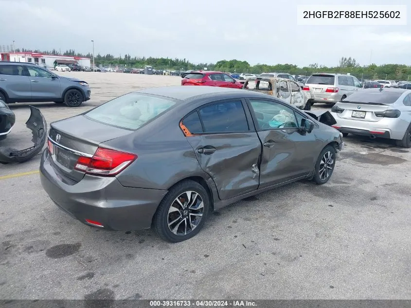 2014 Honda Civic Ex VIN: 2HGFB2F88EH525602 Lot: 39316733