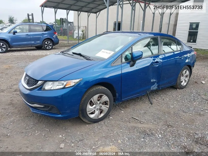 2014 Honda Civic Lx VIN: 2HGFB2F51EH553733 Lot: 39579135