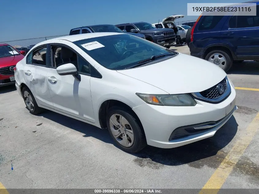 2014 Honda Civic Lx VIN: 19XFB2F58EE231116 Lot: 39596338