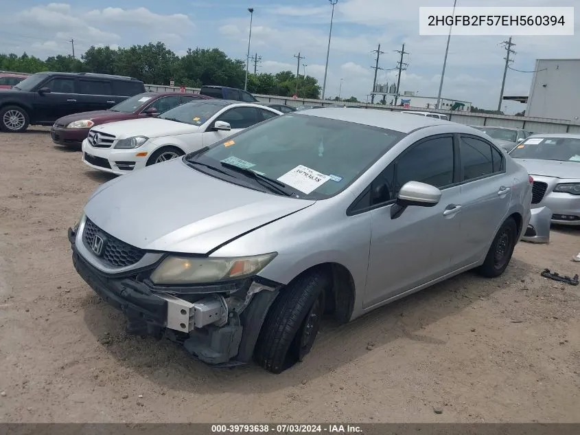 2HGFB2F57EH560394 2014 Honda Civic Lx