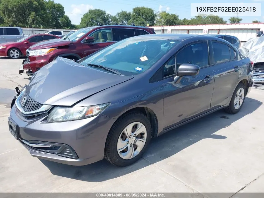 19XFB2F52EE025418 2014 Honda Civic Lx