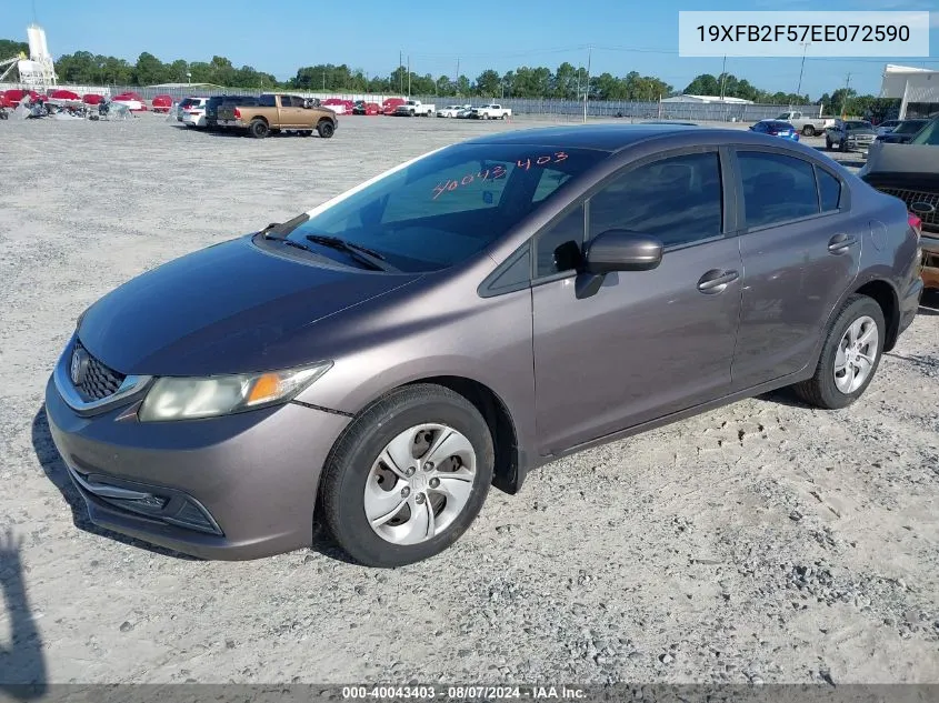 2014 Honda Civic Lx VIN: 19XFB2F57EE072590 Lot: 40043403