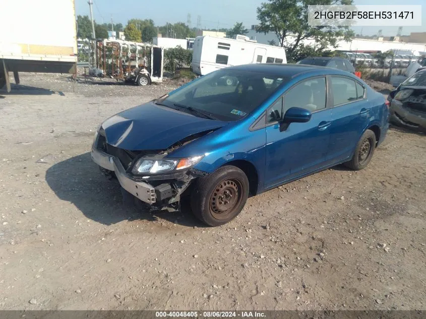 2014 Honda Civic Lx VIN: 2HGFB2F58EH531471 Lot: 40048405