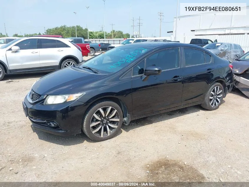 19XFB2F94EE080651 2014 Honda Civic Ex-L