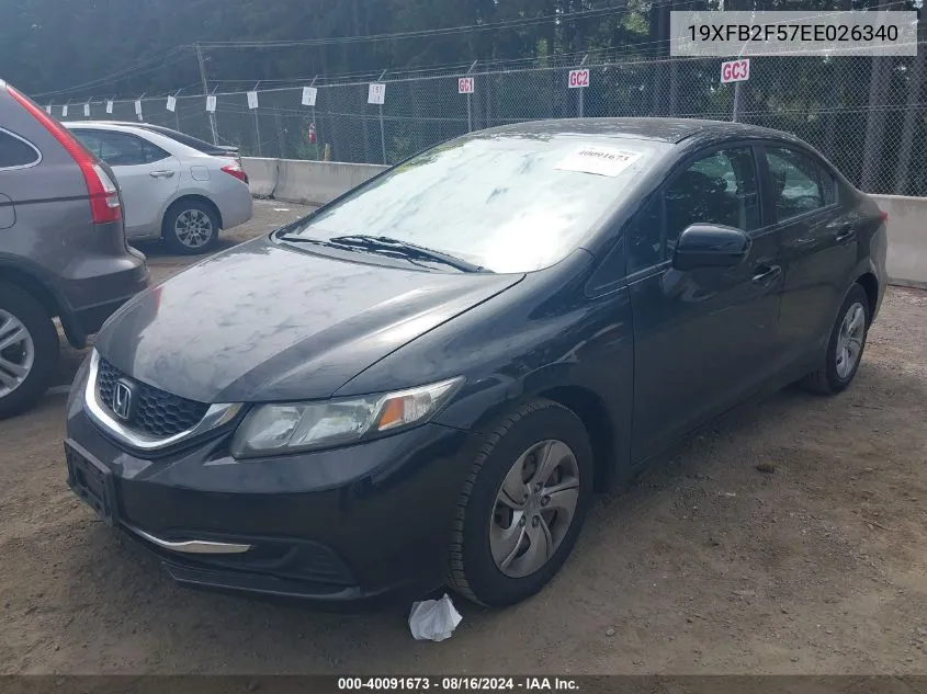 2014 Honda Civic Lx VIN: 19XFB2F57EE026340 Lot: 40091673