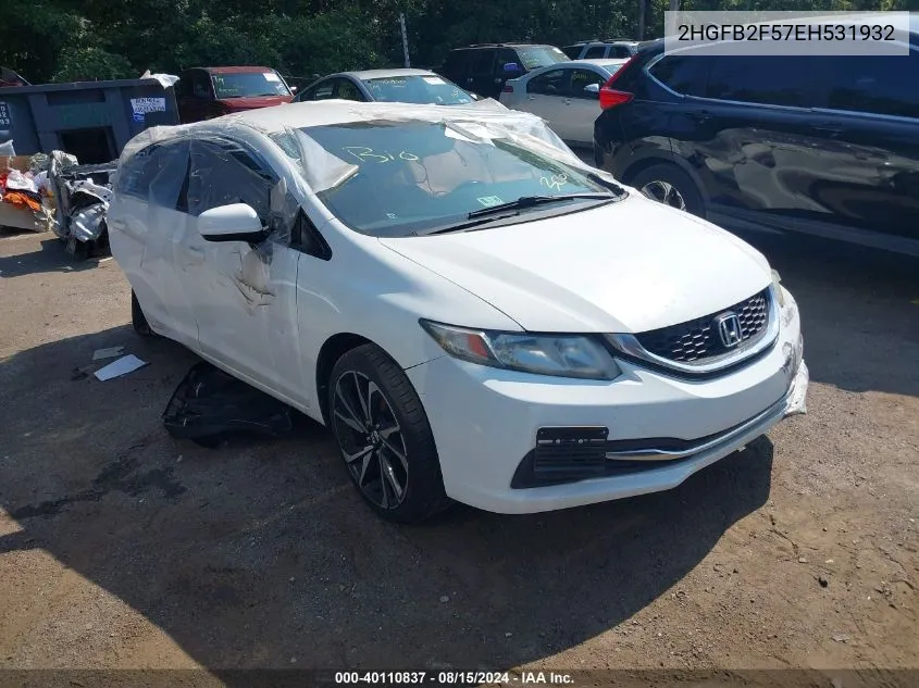 2014 Honda Civic Lx VIN: 2HGFB2F57EH531932 Lot: 40110837