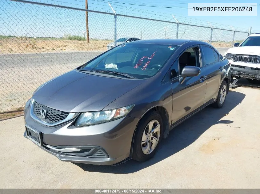 2014 Honda Civic Lx VIN: 19XFB2F5XEE206248 Lot: 40112479