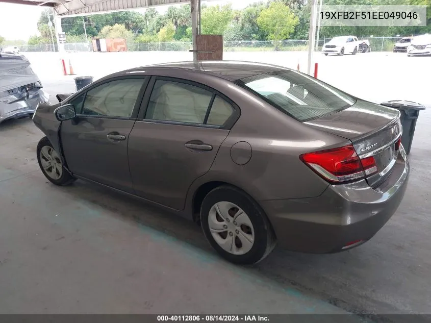 2014 Honda Civic Lx VIN: 19XFB2F51EE049046 Lot: 40112806