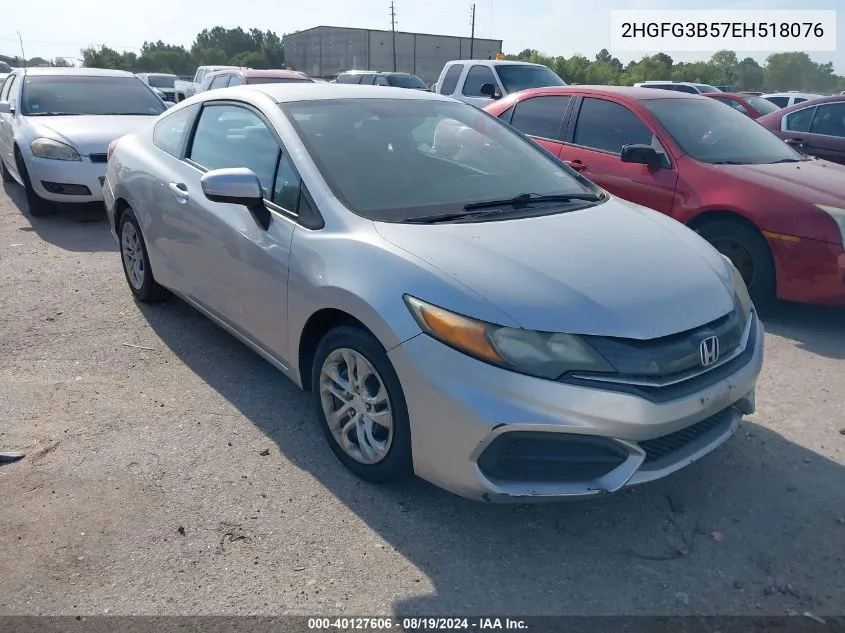 2014 Honda Civic Lx VIN: 2HGFG3B57EH518076 Lot: 40127606