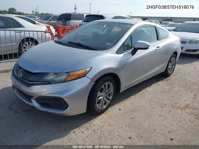 2014 Honda Civic Lx VIN: 2HGFG3B57EH518076 Lot: 40127606