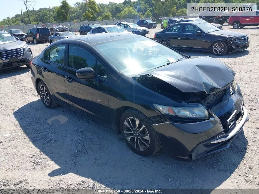 2014 Honda Civic Ex VIN: 2HGFB2F82EH560376 Lot: 40158250