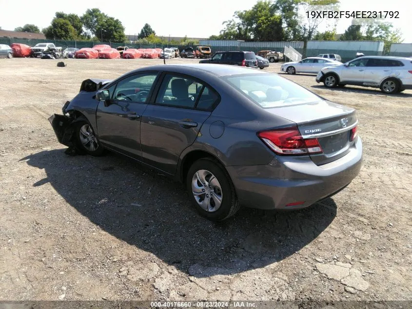 19XFB2F54EE231792 2014 Honda Civic Lx