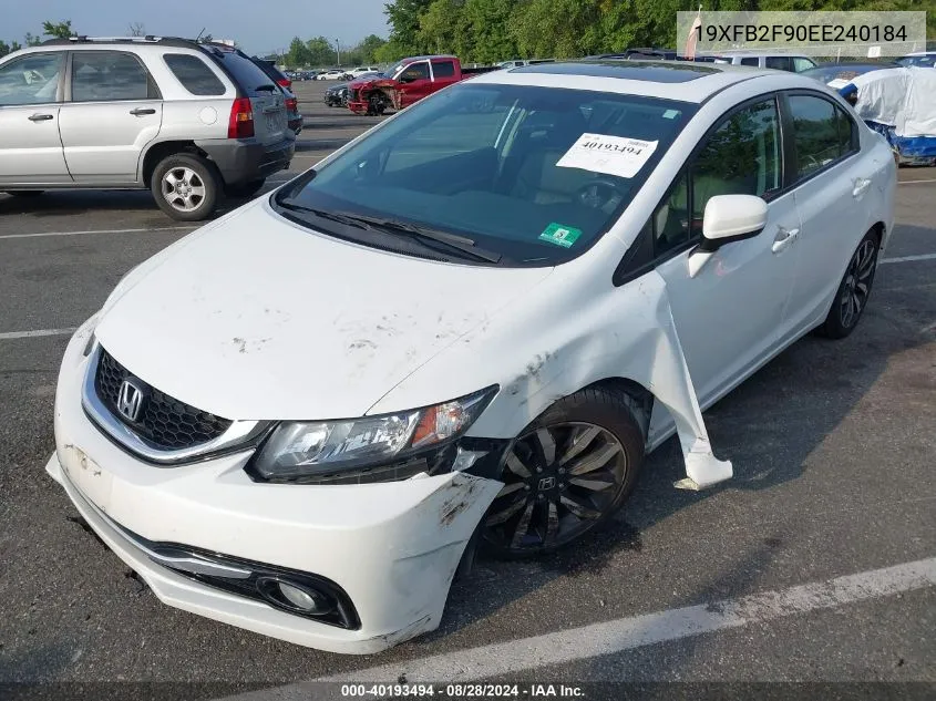 2014 Honda Civic Ex-L VIN: 19XFB2F90EE240184 Lot: 40193494