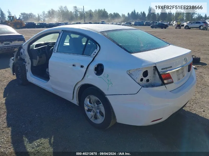 19XFB2F51EE238666 2014 Honda Civic Lx