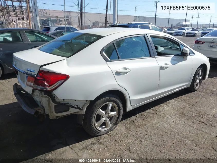 2014 Honda Civic Natural Gas VIN: 19XFB5F51EE000575 Lot: 40246046