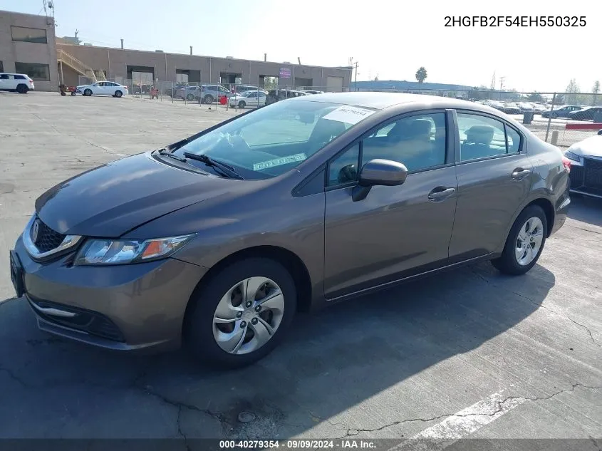 2014 Honda Civic Lx VIN: 2HGFB2F54EH550325 Lot: 40279354