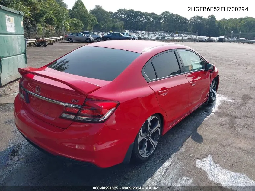 2HGFB6E52EH700294 2014 Honda Civic Si