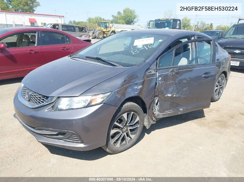 2014 Honda Civic Lx VIN: 2HGFB2F58EH530224 Lot: 40307098