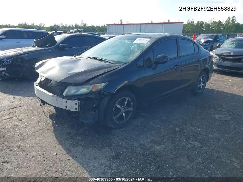 2014 Honda Civic Exl VIN: 2HGFB2F92EH558829 Lot: 40309955