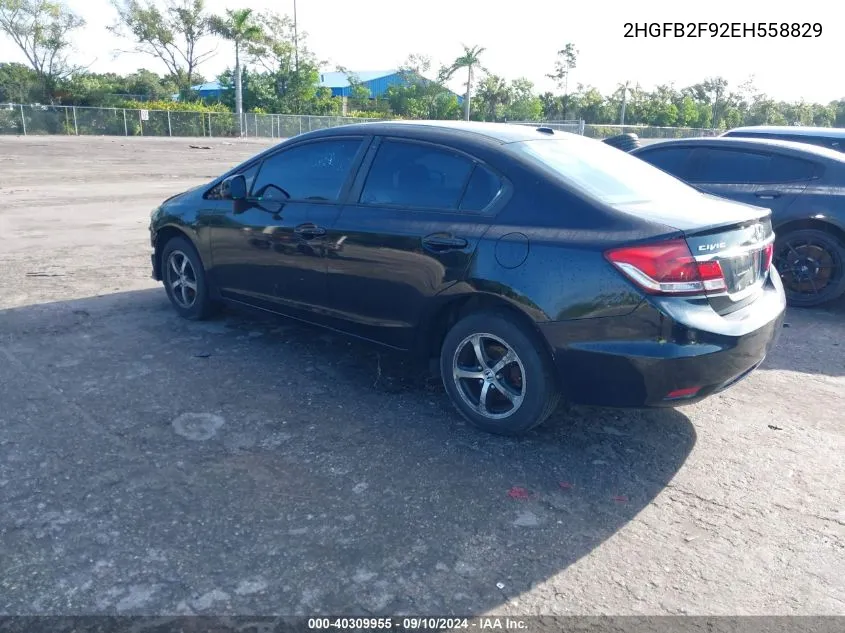 2HGFB2F92EH558829 2014 Honda Civic Exl