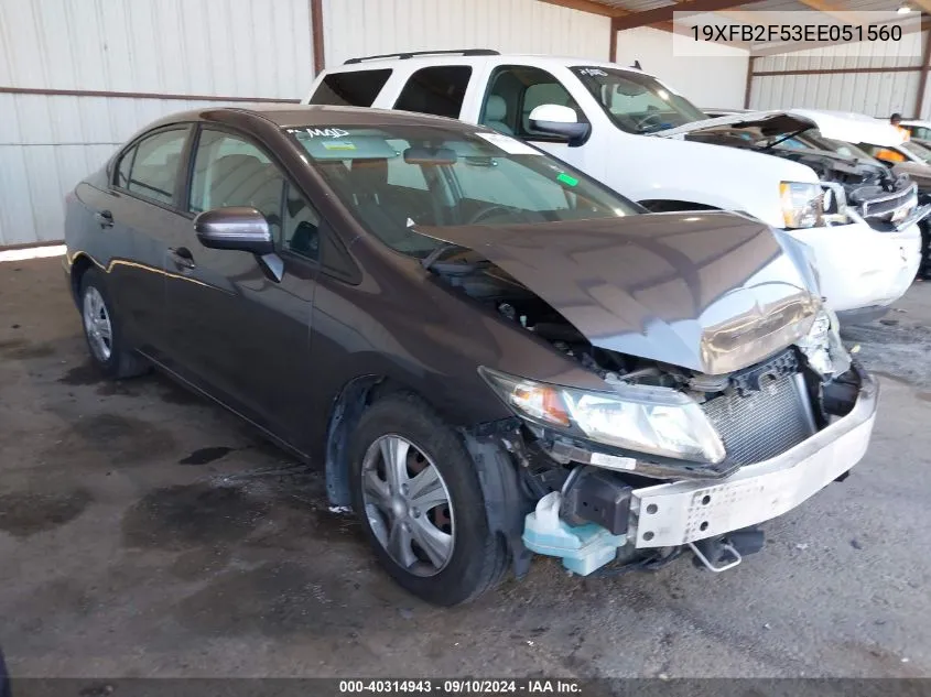 2014 Honda Civic Lx VIN: 19XFB2F53EE051560 Lot: 40314943