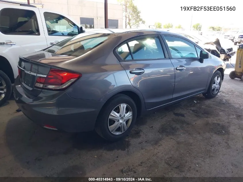 19XFB2F53EE051560 2014 Honda Civic Lx