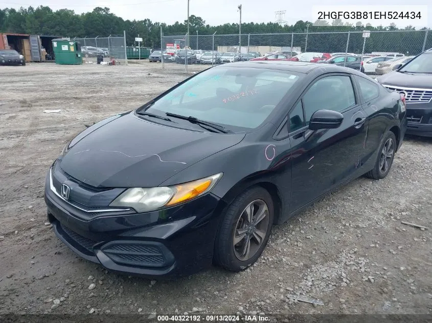 2014 Honda Civic Ex VIN: 2HGFG3B81EH524434 Lot: 40322192