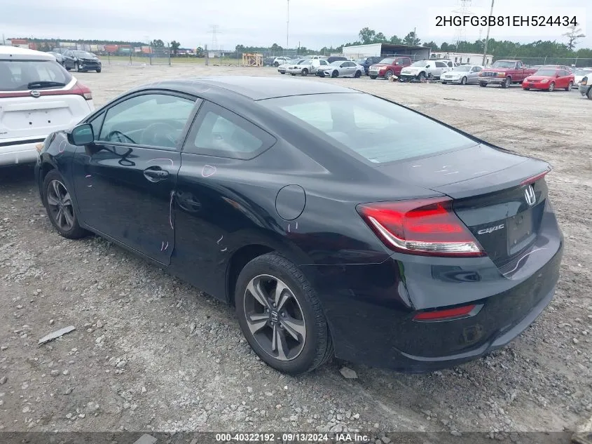 2014 Honda Civic Ex VIN: 2HGFG3B81EH524434 Lot: 40322192