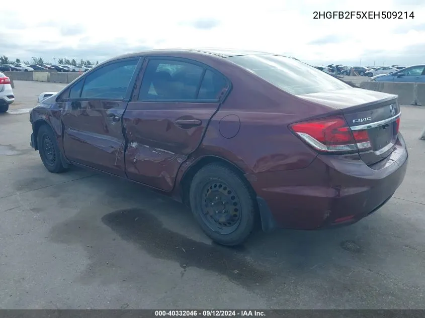 2HGFB2F5XEH509214 2014 Honda Civic Lx