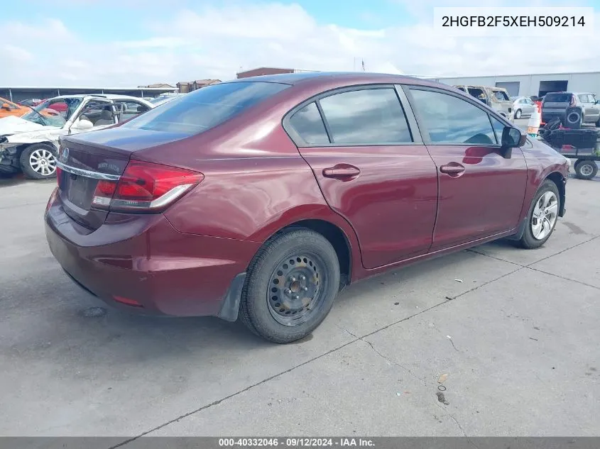 2HGFB2F5XEH509214 2014 Honda Civic Lx