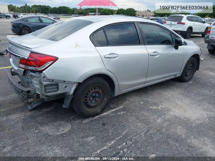 2014 Honda Civic Lx VIN: 19XFB2F56EE030668 Lot: 40346284