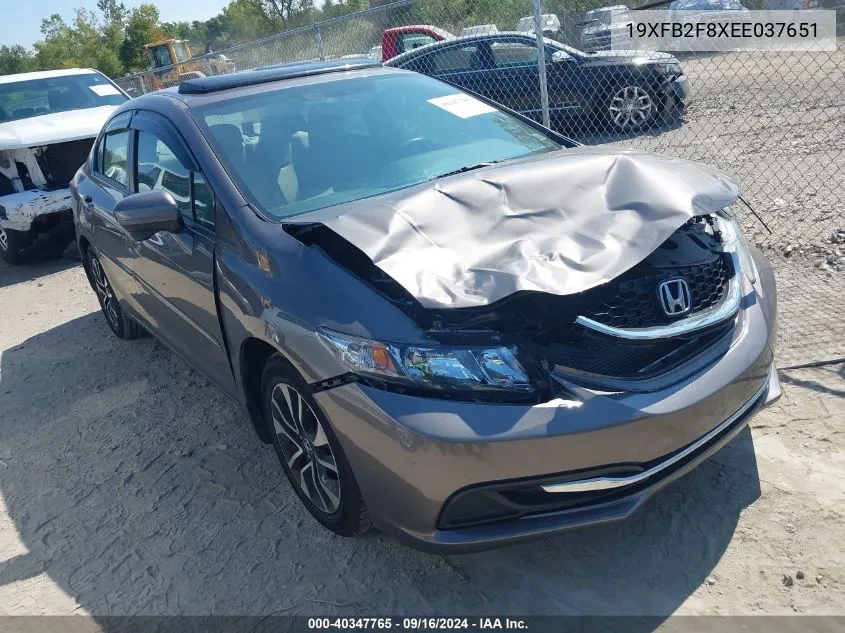 2014 Honda Civic Ex VIN: 19XFB2F8XEE037651 Lot: 40347765