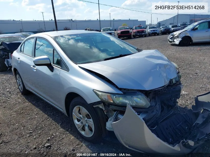 2HGFB2F53EH514268 2014 Honda Civic Lx