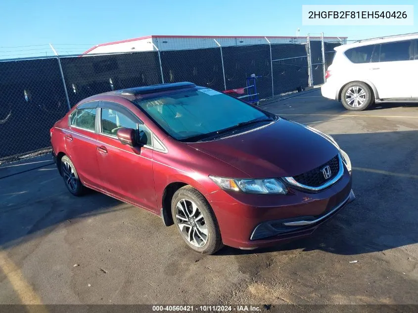 2HGFB2F81EH540426 2014 Honda Civic Ex