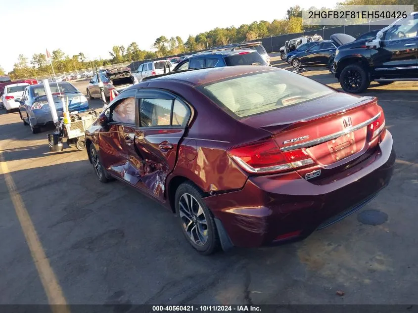 2HGFB2F81EH540426 2014 Honda Civic Ex