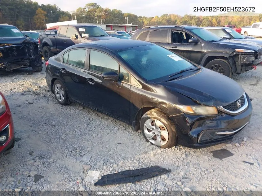 2014 Honda Civic Lx VIN: 2HGFB2F50EH523672 Lot: 40592363