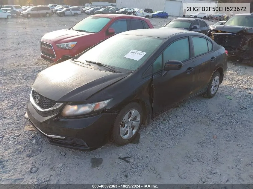 2014 Honda Civic Lx VIN: 2HGFB2F50EH523672 Lot: 40592363