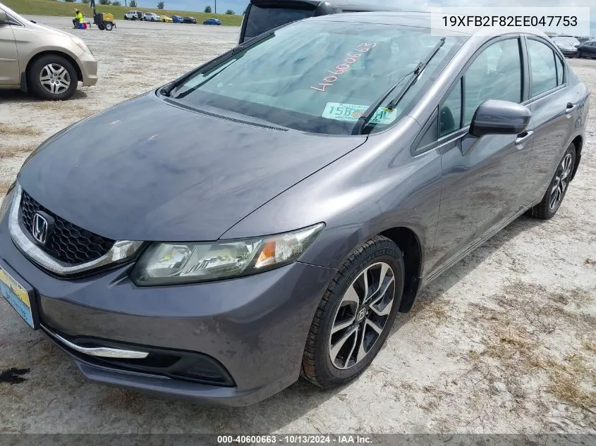 2014 Honda Civic Ex VIN: 19XFB2F82EE047753 Lot: 40600663