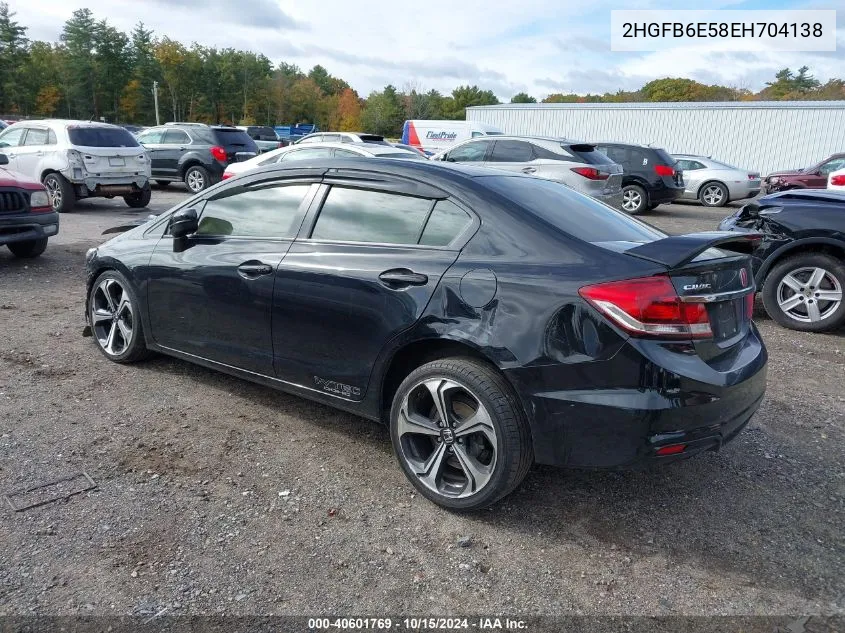 2014 Honda Civic Si VIN: 2HGFB6E58EH704138 Lot: 40601769