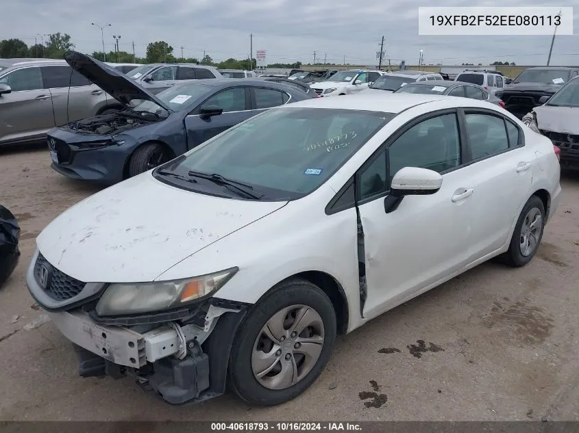 19XFB2F52EE080113 2014 Honda Civic Lx