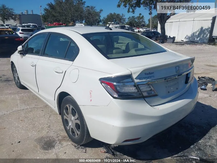 2014 Honda Civic Hybrid VIN: 19XFB4F39EE000459 Lot: 40650459