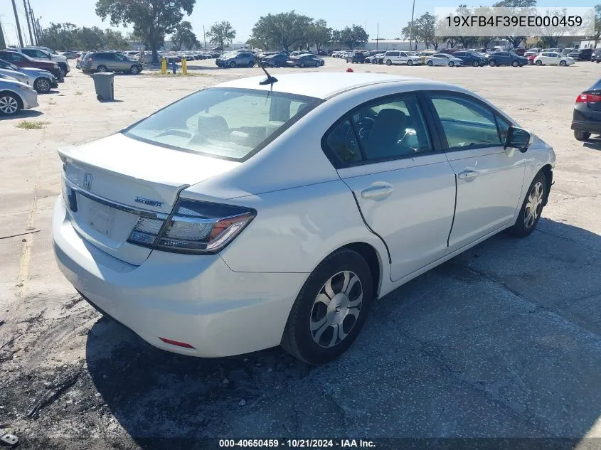 2014 Honda Civic Hybrid VIN: 19XFB4F39EE000459 Lot: 40650459