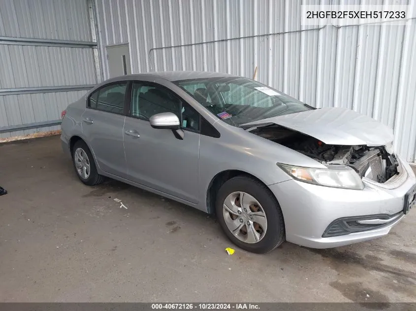 2014 Honda Civic Lx VIN: 2HGFB2F5XEH517233 Lot: 40672126