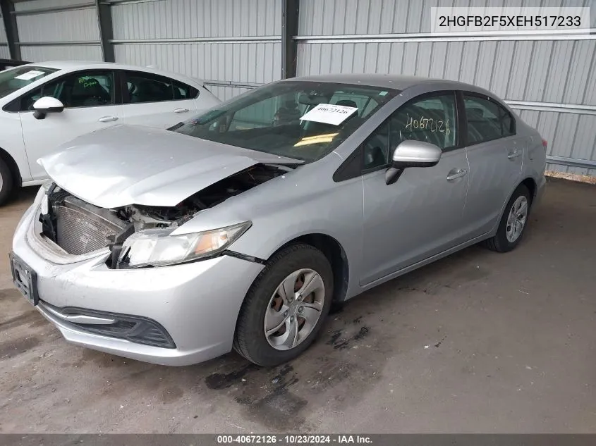 2014 Honda Civic Lx VIN: 2HGFB2F5XEH517233 Lot: 40672126