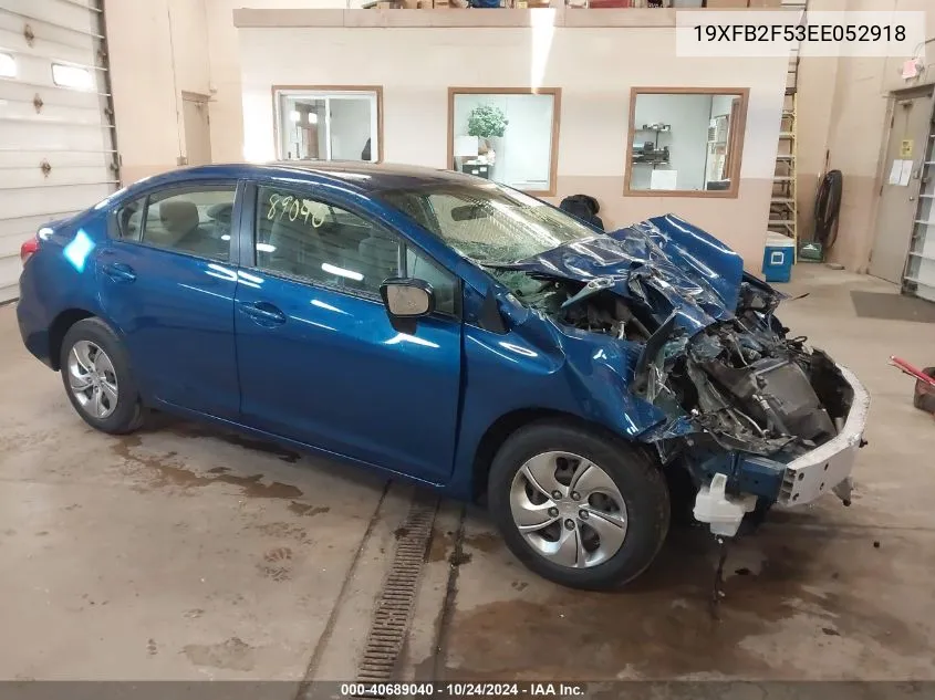 2014 Honda Civic Lx VIN: 19XFB2F53EE052918 Lot: 40689040